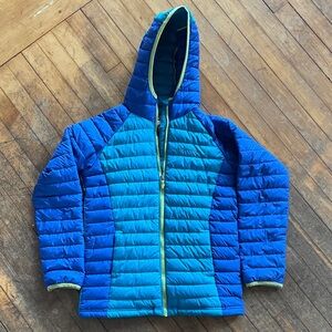 Columbia Teal and Lime Jacket with Omni-Heat